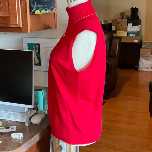 Cable & Gauge Sleeveless Turtleneck in Intense Red Size XL, NWT - Picture 6 of 13